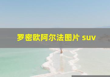 罗密欧阿尔法图片 suv